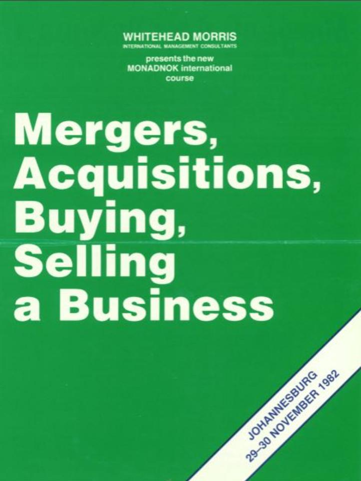 mergers and acquisitions, buying and selling a business